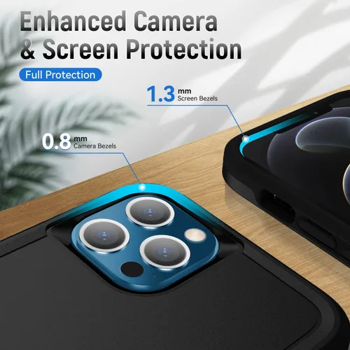 Miniatura 4 de Funda para iPhone 12 Pro Max, con protector de pantalla, [probada contra caídas de grado militar], resistente, resistente, a prueba de golpes