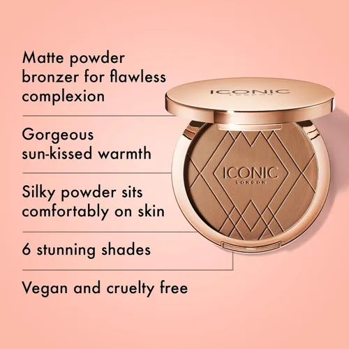 Miniatura 2 de ICONIC LONDON Ultimate Bronzing Powder Polvo sedoso, bronceador con acabado mate impecable, libre de crueldad, maquillaje vegano Bronce cálido