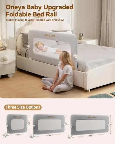 Miniatura 9 de Barandilla protectora para cama de bebé, riel de cama de 32 pulgadas de grosor para niños pequeños, barandillas laterales de seguridad extraaltas