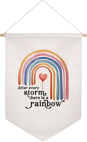Miniatura 15 de Este es un espacio seguro para ser quien eres Arte de positividad neutral Bandera de pared para sala de juegos de niños Bandera de decoración