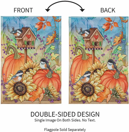Miniatura 4 de Evergreen Flag Autumn Greetings - Bandera de jardín de gamuza, banderas de jardín de bienvenida de otoño de 12 x 18 pulgadas, banderas de jardín