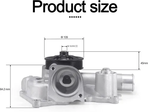 Miniatura 3 de AULINK Bomba de agua AW6653 68346915AA OE repuesto para Chrysler 300 Dodge Challenger Charger Durango Jeep Grand Cherokee HEMI 5.7L 6.4L