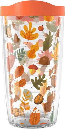 Tervis Impresionante vaso aislado de doble pared con hojas de otoño fabricado en Estados Unidos, mantiene las bebidas frías y calientes, 16 onzas,
