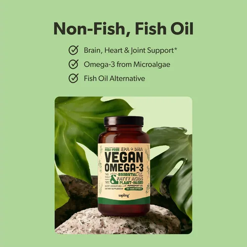 Miniatura 3 de Vegano Omega 3 180 cápsulas blandas y algas Calcio y Vitamina B Complejo Bundle – DHA y EPA a base de plantas, suplemento de calcio de algas rojas