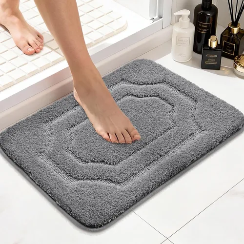 Miniatura 28 de BEQHAUSE Alfombra de Baño-Antideslizante-Tapete de Baño-Suave y Absorbente-Tapete de Ducha-Tapetes de Baño de Poliéster para Baño Lavables a Máquina