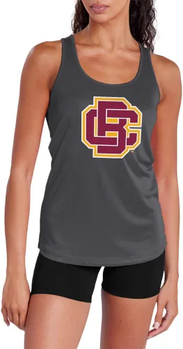 Miniatura 93 de Camiseta deportiva sin mangas oficial de la NCAA Collegiate para mujer, con espalda cruzada, logotipo primario, colección carbón