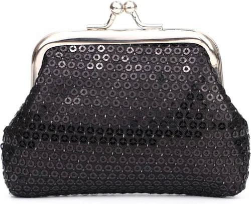 Monedero Vintage Bolsa Cerradura Billetera Hebilla Kiss Lock Cambio monedero de cuero monedero monedero titular monedero monedero moneda, Color