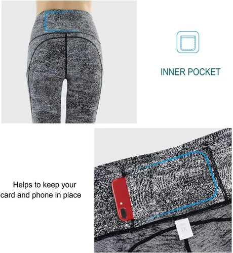 Miniatura 6 de The Gym People - Pantalones deportivos gruesos de tiro alto, con bolsillos y control de abdomen, leggings para entrenar, correr, hacer yoga