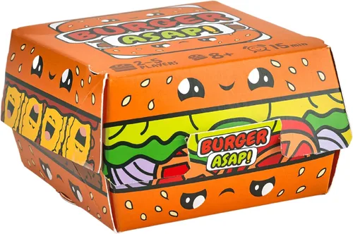 Blue Orange Juego de cartas Games Burger ASAP! - Juego de cartas para familia o niños, juego de fiesta para 2 a 5 jugadores. Recomendado para edades