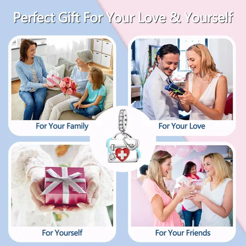 Miniatura 7 de Dije colgante de plata de ley 925 para pulsera y collar para el día de la madre, Plata esterlina