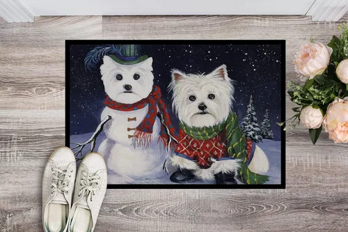 Miniatura 2 de Caroline's Treasures PPP3286MAT Westie - Felpudo de Navidad con autorretrato de 18 x 27 pulgadas, tapete para puerta delantera, interior y exterior