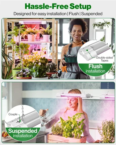 Miniatura 8 de Sunco - Luz LED de crecimiento de 1 pie, 10 W, espectro completo, para inicio de semillas, plántulas, plantas de interior, enchufe suspendido
