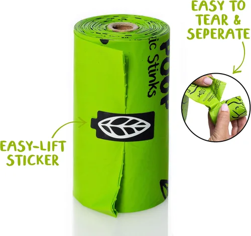 Miniatura 4 de PLANET POOP Página de inicio Bolsas compostables para excrementos de perro, 60 bolsas de basura de mascotas premium en rollos de repuesto