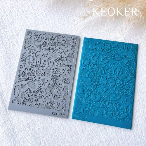 Miniatura 2 de Keoker Hojas de textura para arcilla polimérica, alfombrilla de textura de arcilla para hacer aretes de joyería, herramientas de aretes de arcilla