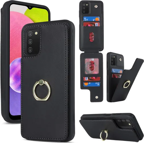 Miniatura 2 de Lipvina Funda para Samsung Galaxy A03s con tarjetero, Galaxy A03s Funda tipo cartera para mujer, tarjetero de crédito, soporte de anillo, fundas