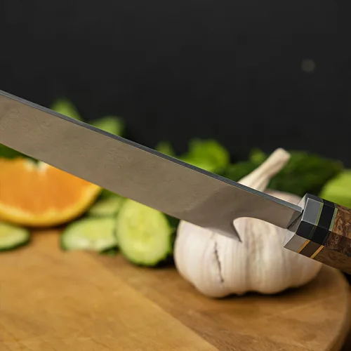 Miniatura 5 de Seido Knives Kiritsuke - Cuchillo de chef de acero Damasco, mango de madera estabilizado con resina epoxi, cuchillo de cocina profesional VG10