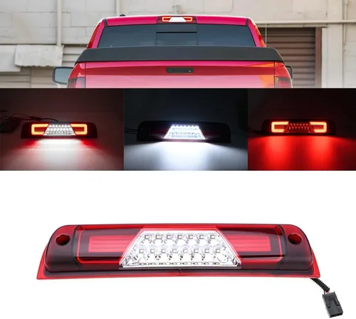 Miniatura 9 de Tercera luz LED de freno para RAM 1500 2019 2020 2021 2022 2023 2024 2025 Rebel HFE Laramie Lámparas de freno de montaje alto, luces LED blancas