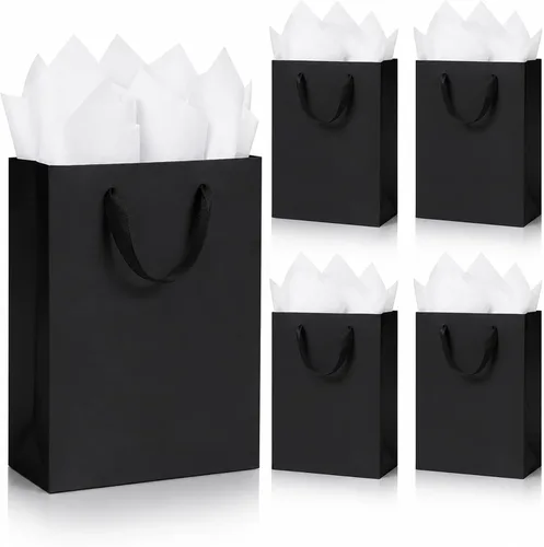 Miniatura 17 de 10 bolsas de regalo con papel de seda de 8 x 4 x 11 pulgadas. Kraft 8