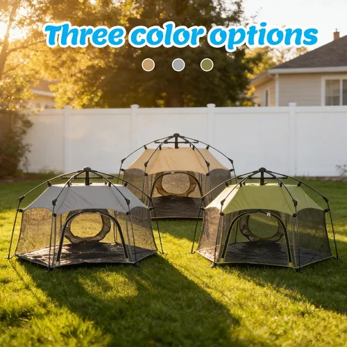 Miniatura 9 de Catio Outdoor Cat Enclosure Cat Tent with 2 Doors, Waterproof & Portable, Mesh Wall, Connectable to Play Tunnels,Indoor/Outdoor Cats Enclosed