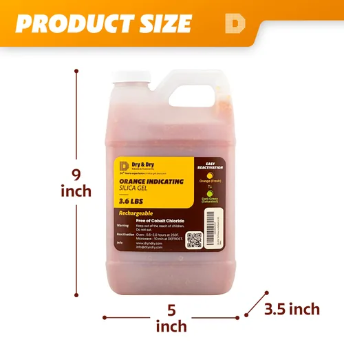 Miniatura 6 de Dry & Dry [1.63 kg] Cuentas de gel de sílice indicadoras de primera calidad de color naranja (estándar de la industria 3-5 mm) - Cuentas de gel