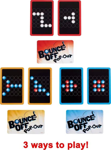 Miniatura 4 de Mattel Games Juego de fiesta desplegable de rebote para niños, adultos y noche familiar, rebote rápido o pelotas van volando para 1-4 jugadores
