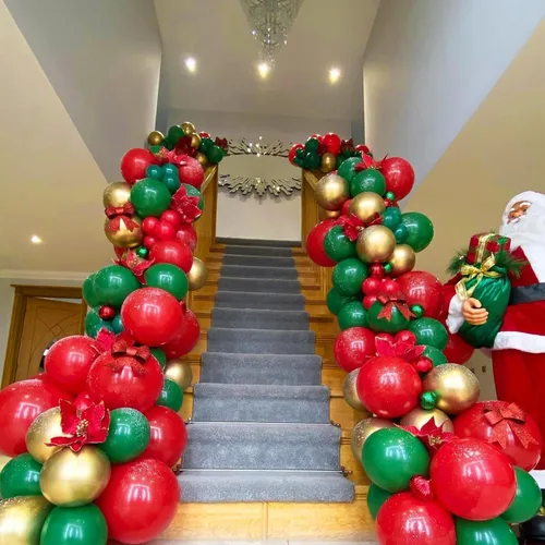 Miniatura 6 de Kelfara Globos verdes y dorados, 50 globos de látex de confeti verde metálico dorado de 12 pulgadas con cinta para Navidad, día de San Patricio, Año