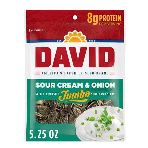 Miniatura 8 de DAVID Semillas de girasol jumbo, sabor dulce y picante, 5.25 onzas