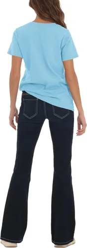 Miniatura 5 de Camisetas de verano para mujer, cuello redondo, manga corta, camisetas básicas de color sólido