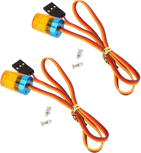 Miniatura 9 de LED Strobing Luz intermitente giratoria 0.354x0.591 in Lámpara para RC Modelo Policía Bomberos Ambulancia Coche Camión Iluminación (amarillo)