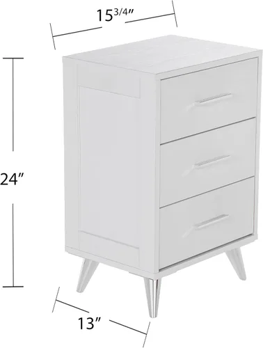 Miniatura 3 de SEI Furniture Owen Midcentury - Mesita de noche moderna, color blanco