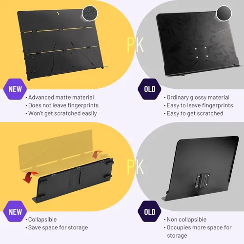 Miniatura 2 de CAHAYA Soporte de partituras plegable con panel triple Soporte de música portátil con bolsa de transporte Material de metal esmerilado mate Altura
