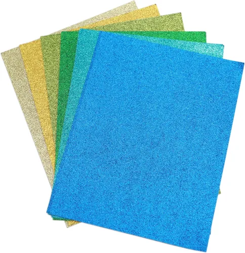 Miniatura 3 de Cartulina con purpurina – Autoadhesiva – Paquete de 20 – 8.5 x 11 pulgadas – Hojas brillantes de alta calidad para manualidades, proyectos de arte