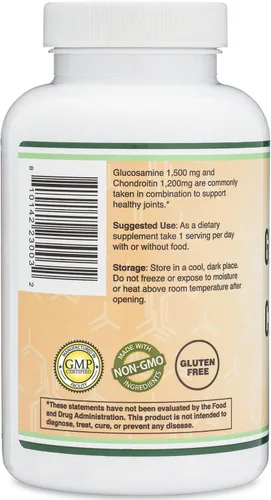 Miniatura 7 de Glucosamina condroitina triple fuerza (1,500 mg de sulfato de glucosamina, 1,200 mg de condroitina) 180 tabletas, suministro para dos meses