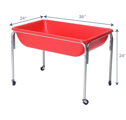 Miniatura 2 de Children's Factory Mesa sensorial mediana - 24″ de altura, caja de arena, mesa de agua para niños, rojo