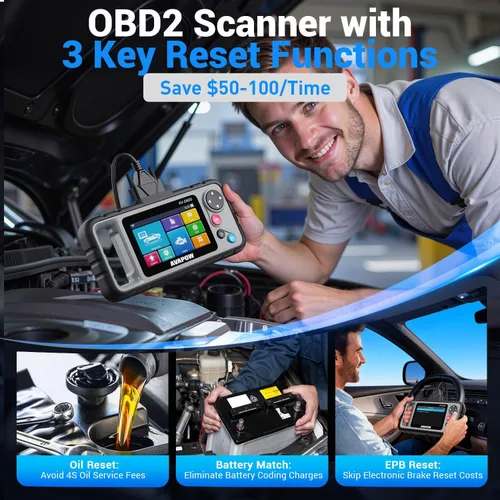 Miniatura 3 de AVAPOW AV-D600 Escáner OBD2 de 4 Sistemas Motor/Transmisión/SRS/ABS Herramienta de Diagnóstico, Restablecimiento de Aceite/Restablecimiento