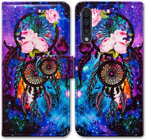Miniatura 12 de Bcov Funda para Galaxy A50, color verde pájaro negro con tapa y ranura para tarjeta de crédito, soporte para tarjeta de identificación con función