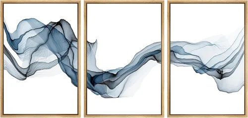 Miniatura 146 de SIGNWIN Lienzo enmarcado para pared, juego de arte tranquilo con reflejo de lago, acuarela, montaña y agua, ilustraciones modernas, arte abstracto