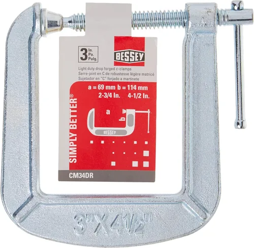 Miniatura 5 de BESSEY CM34DR gota forjada, abrazadera en C, 3 pulgadas x 4-1/2 pulgadas, abrazadera C de alcance profundo