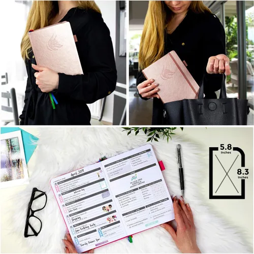 Miniatura 7 de Clever Fox Planificador – Planificador semanal y mensual sin fecha para productividad, gestión del tiempo y objetivos – Diario organizador – A5 Rosa