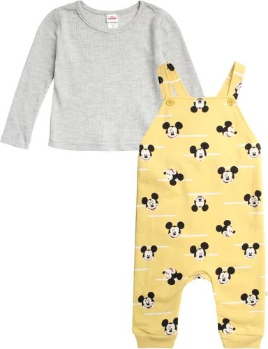 Miniatura 2 de Disney Conjunto de mono de Mickey Mouse para bebé, 2 piezas, mameluco y camisa de manga larga