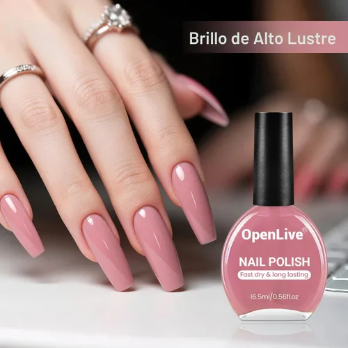 Miniatura 4 de OpenLive 16.5ml Esmalte de uñas rosa polvoriento de secado rápido de gran volumen, rosa claro, esmalte de uñas de secado rápido y color duradero
