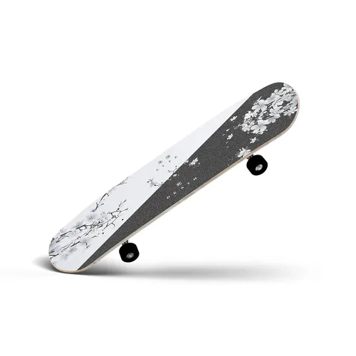 Miniatura 2 de Cinta de Agarre Japonesa con Diseño de Flores para Longboard Cinta de Agarre Deportes Exterior Negro Blanco Skateboard Cinta de Agarre, cinta