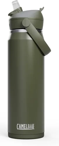 Miniatura 20 de CamelBak - Thrive - Botella de agua con tapa y pajilla, 20 onzas - Aislante de acero inoxidable, color negro