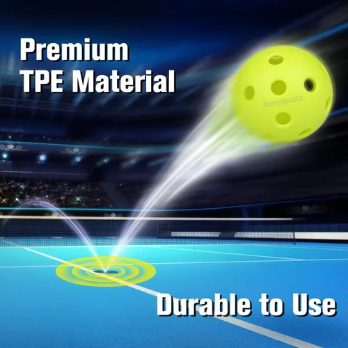 Miniatura 6 de Indoor Pickleball Balls, 6/12 Pack of 26 Holes Pickleballs, USAPA Approved Indoor Pickleballs Set, High Visibility Durable Pickle Balls for Training