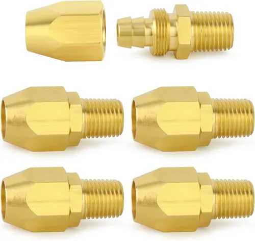 Miniatura 9 de ChillWaves Brass Pneumatics - Accesorio de repuesto reutilizable, empalmador de manguera reutilizable de 1/4 de pulgada (púa de 1/4 pulgadas)