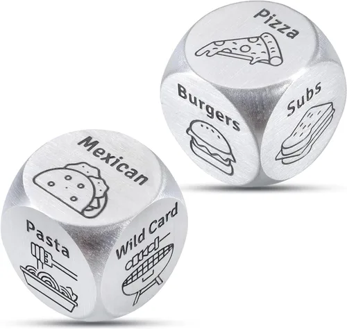 Miniatura 9 de 2 dados de comida para parejas, regalos de acero para el 11º aniversario, regalos del día del padre, regalos para hombres, papá, regalos