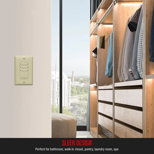 Miniatura 7 de ENERLITES Interruptor de temporizador de cuenta regresiva, ventilador y temporizador de luz, 5 minutos a 4 horas, indicador LED de luz nocturna