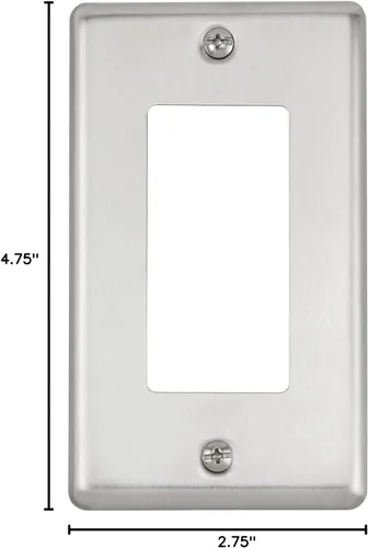 Miniatura 10 de Maxxima Paquete de 10 platos decorativos de pared de 1 banda, acero inoxidable, tamaño estándar (paquete de 10)