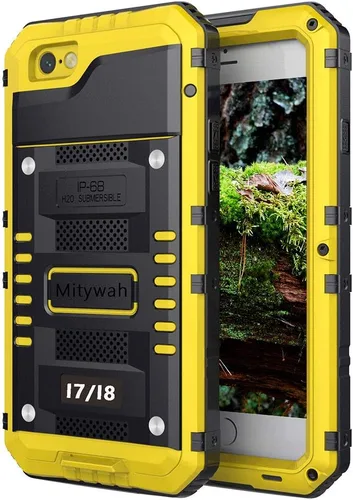 Miniatura 70 de Mitywah Funda impermeable para iPhone 7/iPhone 8 / iPhone SE 2020, funda de metal resistente de grado militar, protección de cuerpo completo