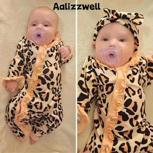 Miniatura 3 de Aalizzwell Mameluco para bebé niña, ropa de otoño e invierno con accesorios